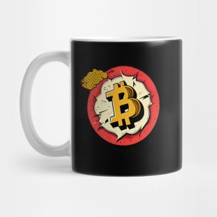 High-Quality Comic Bitcoin Logo: Symbol of Digital Currency Mug